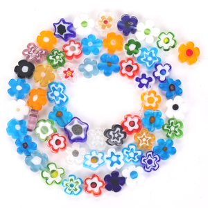 내추럴 비즈 멀티컬러 플랫 램프워크 유리 스톤 스페이서 루즈 비즈: 주얼리 제작, 비즈워크, DIY 팔찌 목걸이용 - Product Image 6