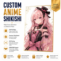 Planche Shikishi Anime Personnalisée Bord Doré Décoration Murale Maison Présentoir de Bureau Holographique à Collectionner