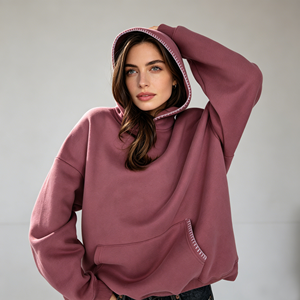 Sweat-shirt à capuche chaud pour femme avec fermeture éclair, doublure épaisse, style décontracté automne, style <span class=keywords><strong>Trapstar</strong></span>, sweat-shirt à capuche personnalisé avec strass - Product Image 3