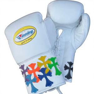 Guantes de Boxeo de Primera Calidad, Cuero Vacuno Genuino, Transpirables, Dedos Completos, Correa de Muñeca Ajustable, Agarre Firme - Product Image 1