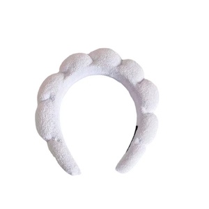 Wholesale Custom Sponge Spa <strong>Headband</strong> For Washing Face Plain Fabric Knot Plastic Hair Band For Girls Hairbands Category - Product Image 5