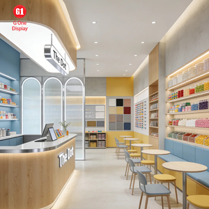 Custom Wooden Display Counter & Shop Fixture with LED Decoration for Art Toy Blind Box Store - Product Image 1