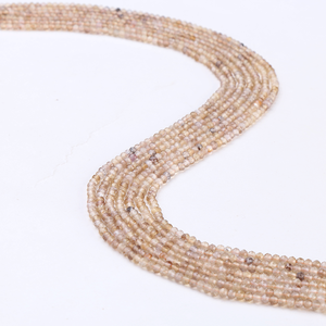 Perles de pierres précieuses naturelles brunes à taille brillant, hauteur 8 mm - Product Image 1