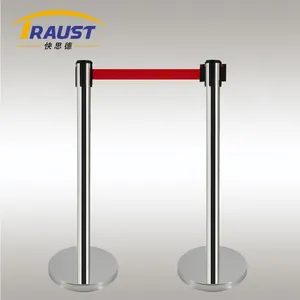 2 mètres 3m 5m pôles de contrôle de queue poteau de barrière de ceinture rétractable, corde de contrôle de ligne et poteau de stanchion de barrière