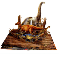 Livre pop-up 3D avec rabat pour enfants, collection d'impression personnalisée, préscolaire, anglais, design animal, dinosaure, histoire de dinosaure