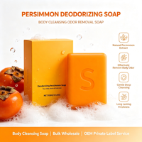 Savon désodorisant au kaki, extrait naturel de kaki, savon nettoyant doux pour le corps, élimine les odeurs corporelles, savon de bain longue durée à l'effet rafraîchissant