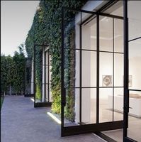 Portes Pivotantes en Verre Trempé à Cadre en Aluminium les Plus Vendues – Portes d'Entrée Pivotantes Grandes et Élégantes, Portes Pivotantes en Verre Étanche à la Pluie
