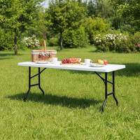 Table de camping pliable en plastique, grande capacité, légère, résistante aux UV et imperméable, 180 cm, vente en gros