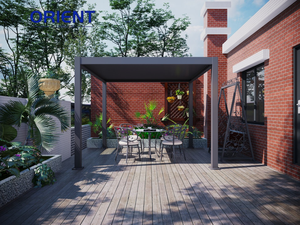 Pérgola de Techo con Aspersores de Aluminio Motorizados, Pérgola de Jardín con Protección Solar, Pérgola de Techo con Revestimiento de Aluminio Impermeable para Exteriores - Product Image 6