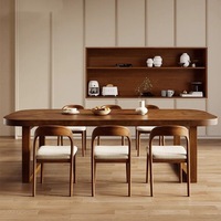 Ensemble de table à manger en bois de haute qualité, table en bois massif en noyer d'Amérique du Sud avec finition époxy, table à manger unique