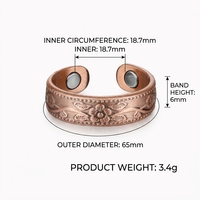 Bagues Magnétiques Vintage en Cuivre Rouge Style Fleur de Prunier Minimaliste avec 5 Couleurs pour Mariage Bijoux Unisexe Vente en Gros