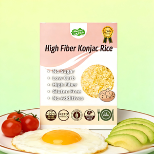 Riz de Konjac Shirataki Premium OEM, faible en glucides et en matières grasses, riche en fibres, 100g, <span class=keywords><strong>végétarien</strong></span>, Keto, Paléo, aliment instantané prêt à consommer en 15-20 minutes - Product Image 5