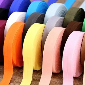 New Folding Elastic Nylon Elastic Edging Webbing Fold Over Elastic Band For Garment Binding