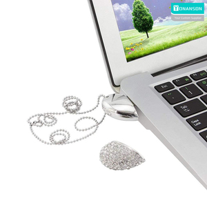 Ổ <span class=keywords><strong>USB</strong></span> kim loại hình trái tim, trang sức, 16GB, dạng dây chuyền, ổ <span class=keywords><strong>flash</strong></span> 8GB, móc khóa, 2.0, ổ cứng pha lê 512GB - Product Image 6