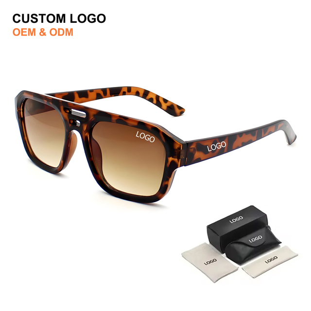 Wholesale Fashion Designer Tortoiseshell Square Frames Sunglasses for Women Men High Quality Polarized UV400 Unisex Sun Glasses