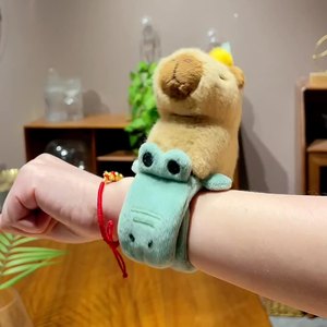 DHFCute Braccialetto a scatto con orsetto di peluche divertente, in cotone PP super morbido, a forma di animale dei cartoni animati, regalo per macchina a gancio, Natale - Product Image 4