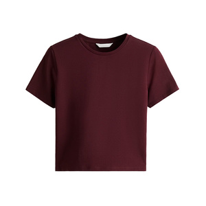 T-shirt court pour femme, simple, décontracté, vintage, avec logo uni, conçu pour une liberté de mouvement, au look épuré, coupe classique - Product Image 1