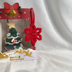 Woven Snowflake Pendant Small Yarn Christmas Tree <b>Decoration</b> Keychain Charm - Product Image 5