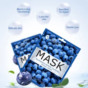 Maschera alla frutta maschera facciale riparatrice al mirtillo vendita popolare lenitiva migliora il rossore secchezza Anti Acne antirughe migliore cura del viso