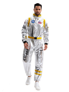 Wholesale <strong>Adults</strong> Silver Astronaut Costume Space Suit Men Women Couple Jumpsuit Cosplay Halloween Carnival Party <strong>Dress</strong> <strong>up</strong> - Product Image 2
