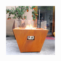Brasero extérieur en acier Corten, grande brasero de jardin au gaz, brasero d'extérieur
