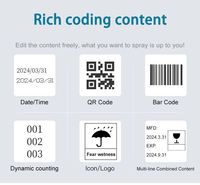 Impresora de Inyección de Tinta Térmica Portátil, Impresora de Inyección de Tinta Portátil para Códigos QR Personalizados, Impresión de Logotipos, Fechas en Cajas, Tarjetas, Botellas