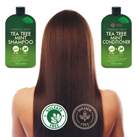 R'ENDASE Botany Tea Tree Shampooing et revitalisant à la menthe Combat la perte de cheveux, les pellicules, les démangeaisons du cuir chevelu, favorise la croissance des cheveux Sans sulfate 473ml