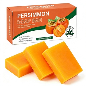 Jabón de Caqui en Barra de Tres Piezas, Calidad de Exportación, Hecho a Mano, Hidratante, Exfoliante, Elimina Olores, Jabón Corporal Desodorante - Product Image 1
