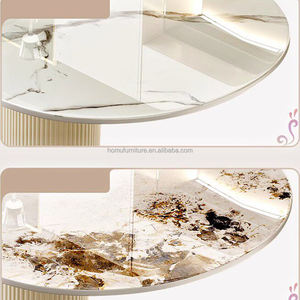 Table à manger ovale moderne avec plateau en pierre frittée et chaises, ensemble de meubles de salle à manger moderne pour 6 personnes - Product Image 4