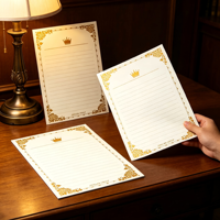 Service d'impression de livres et de papier à lettres classique avec estampage à chaud décoratif, commande en gros pour notes personnelles manuscrites