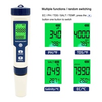 Classic 5 in 1 pH Meter - 0.05 High Accuracy TDS/EC/Salt/Temp/PH Tester with Backlit LCD for Hydroponics, Aquarium & Wine