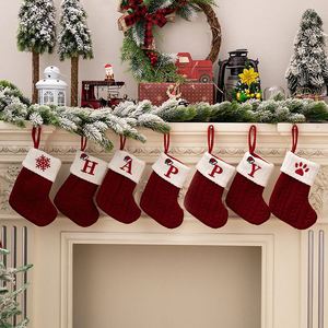 Nouvelles chaussettes de Noël à 26 puzzles, mini-cadeaux de Noël, décorations de fête, chaussettes à bonbons, décorations de Noël tricotées - Product Image 6
