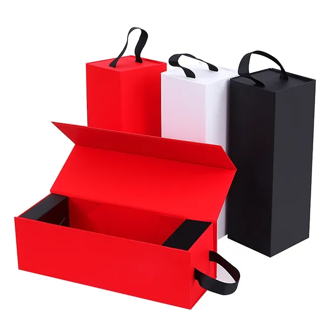 صندوق منزلق فاخر من الورق المقوى الصلب الصلب بطباعة مخصصة مع شريط حبل هدية غلاف صندوق قابل للطي