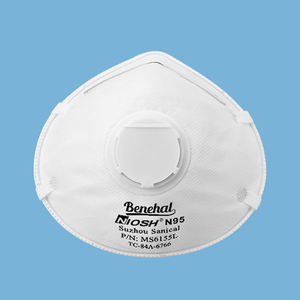 Benehal masker Respirator wajah dengan katup, sertifikat hidung Model 6155L N95 Auti debu - Product Image 5