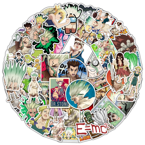 Paquete de 50 Pegatinas de Vinilo Removibles a Prueba de Agua de Anime Dr. Stone, Inuyasha y AOT para Teléfono, Laptop, Equipaje, Botella de Agua, Decoración de Diario - Product Image 1