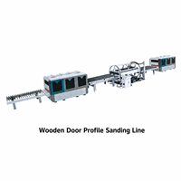 Ligne de production automatique de ponçage de profilés de portes / Raboteuse à bois double face pour portes en MDF et contreplaqué, capacité 2200x800
