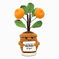 Positief Gehaakte Oranje Cadeaus Voor Vrouwen Haken Fruit Gehaakte Bloem Emotionele Plant Positieve Zonnebloem Voor Huisdecor