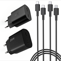 Cable de Carga Rápida PD de 25W con 2 Puertos, Enchufe Europeo Tipo C, con Protección OTP para Teléfono Móvil, Reloj Inteligente, Cámara y Dispositivos Médicos