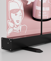 Support de bannière déroulante rétractable Black Diamond, support publicitaire portable pour la promotion des entreprises