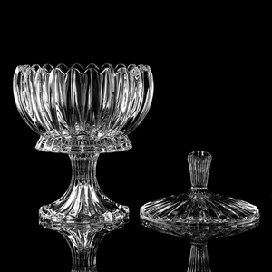 <span class=keywords><strong>Sucrier</strong></span> en <span class=keywords><strong>verre</strong></span> plaqué or, de luxe, en cristal plaqué or, bocal à bonbons en <span class=keywords><strong>verre</strong></span> transparent à pieds, bols à bonbons avec couvercle - Product Image 1
