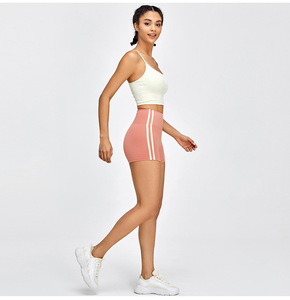 Women Cross <b>Back</b> Ruched Yoga Bra U Neck Removable Pad Sports Crop <b>Top</b> <b>Low</b> Support Pilates Gym Fitness Bra Wholesale - Product Image 3