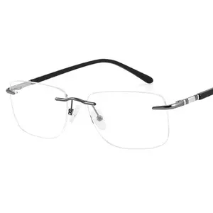 Rimless कस्टम लोगो आयत ओवल चश्मा फ्रेम सस्ते पर्चे चश्मा ऑप्टिकल चश्मा क्लासिक रेट्रो Eyewear 7004