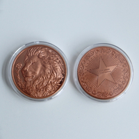 Investissement : Lingot de cuivre pur 1 oz Troy 999, pièce de monnaie animalière Lion à ultra-haut relief, fabrication sur mesure, vente en gros