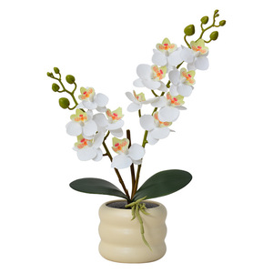 Orquídea Phalaenopsis Artificial Flower Delight, Bonsái de 40 cm, PVC Suave, Decoración Interior para el Hogar, Sala de Estar, Estudio - Product Image 5