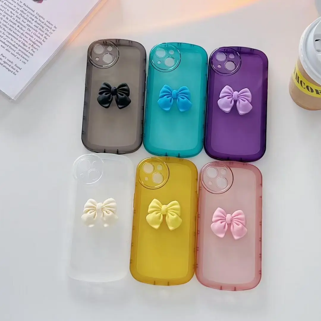 A33 5G Bowknot Oval Shape Jelly Transparent Soft TPU Back Cover Phone Case With Circle Camera Lens For Samsung Galaxy A33