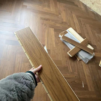 Populer Herringbone Oak Eropa Fishbone 3-layer direkayasa lantai kayu
