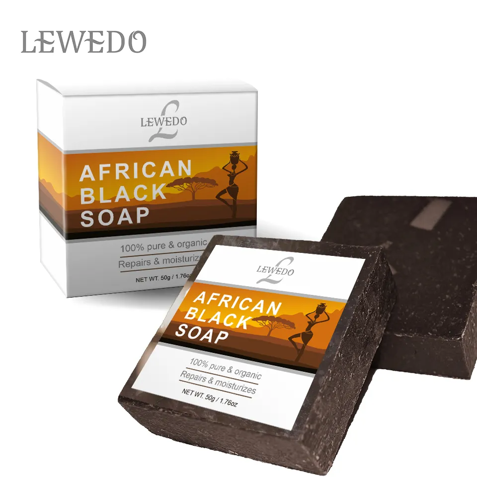 100% natural orgânico cuidados com a pele etiqueta privada cru africano sabonete preto