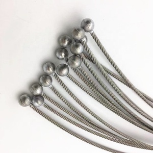 Vente en gros de câbles métalliques 0.8mm 7X7 en acier inoxydable 304 avec une <span class=keywords><strong>boule</strong></span> en acier inoxydable de 5mm à une extrémité et l'autre extrémité fusionnée - Product Image 1