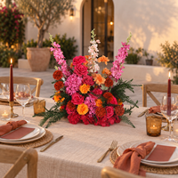 Arrangements floraux artificiels pour mariage en 6 styles pour centre de table, marqueur d'allée, piédestal et décoration de cérémonie