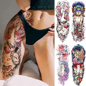 Пользовательские очень большие водонепроницаемые временные наклейки для татуировок полная рука татуировки половина руки татуировки наклейки для мужчин и женщин